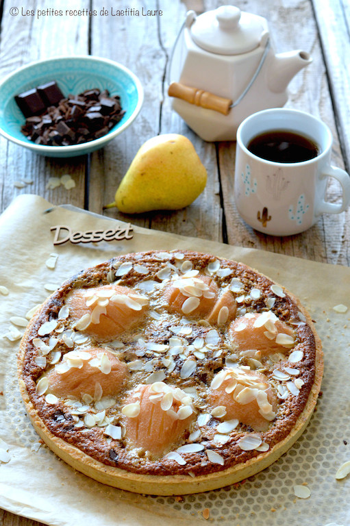 Tarte poire, amande & chocolat - Laet's bake it
